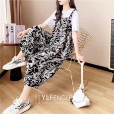 批发单/套装背带裤2026年韩版夏季新款网红宽松<b class='q'>T</b><b class='q'>恤</b>时尚减龄两件套潮