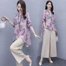 批发2026年春夏<b class='q'>套装</b>新款时尚休闲洋气减龄阔腿裤<b class='q'>春</b>夏<b class='q'>职业</b>宽松两件套<b class='q'>女</b>