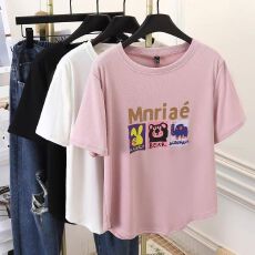 批发大码印花短袖<b class='q'>t</b><b class='q'>恤</b>女2026夏季新款300斤胖mm<b class='q'>圆领</b>减龄百搭遮肚子上衣