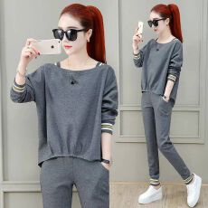 秋冬大码女装潮2026新款秋季休闲运动套装洋气宽松显瘦长裤两件套