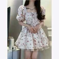 批发甜美碎花软奶系<b class='q'>连衣裙</b>女收腰显瘦清新<b class='q'>公主</b>风短裙高级感气质短裙子