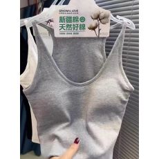 批发妃子纪2703<b class='q'>工字</b>型美背女春夏薄款螺纹棉一体式背心带胸垫吊带内搭