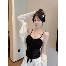 批发【自带胸垫】蝴蝶结纯欲蕾丝<b class='q'>吊带</b><b class='q'>背心</b>女26夏外穿高级感内搭