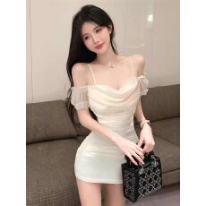 批发（原版质量加内里）性感露肩网纱裙女夏季辣妹吊带裙气质连衣裙