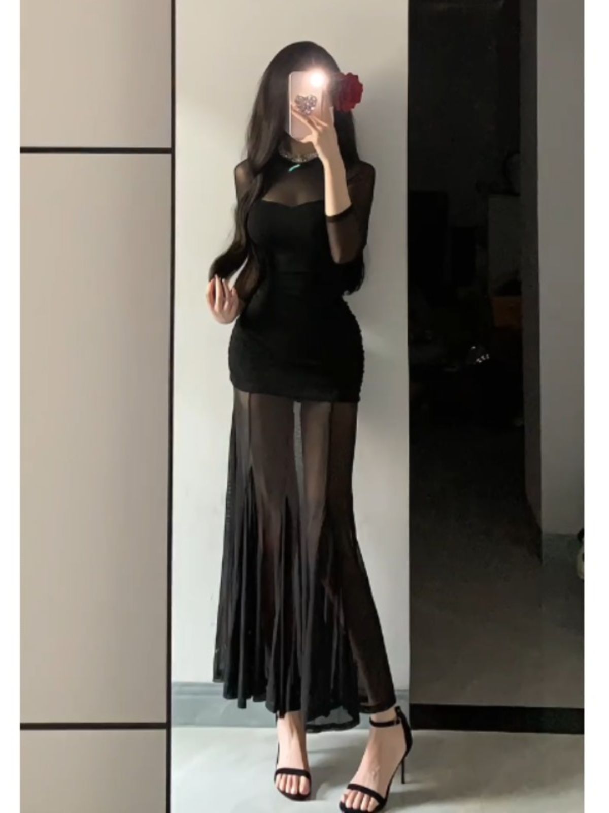 명문 여성 로얄 자매 감정 ~ 중 치마 섹시함 망사 인어 꼬리 드레스 핫걸 고유 한 아름다운 롱 스커트 봄