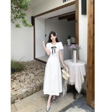 批发2026法式甜美温柔娃娃短袖<b class='q'>连衣裙</b>夏季新款学生<b class='q'>唯美</b>收腰显瘦裙子