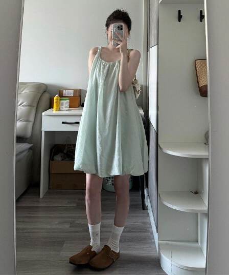 작은 키 품격 u 칼라 슬립 여성 드레스 여름 새로운 프랑스식 패션 꽃밭 치마 달콤한 핫걸 짧은 치마