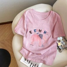 大码女装200斤165克雪花棉短袖t恤夏新款宽松刺绣花圆领上衣