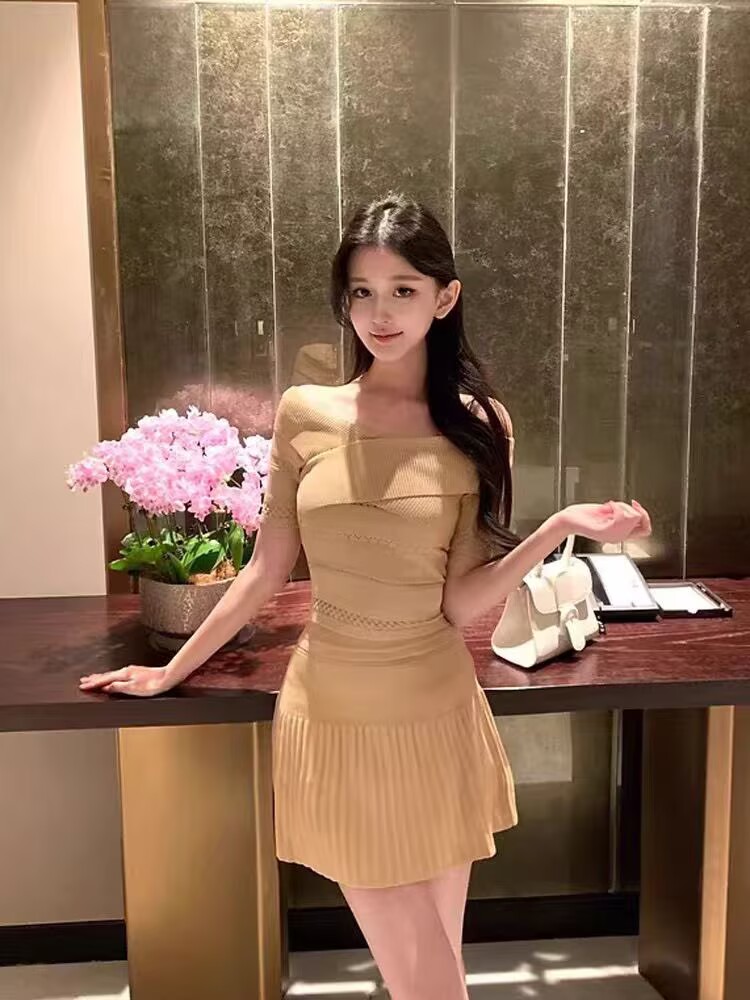 품격 전체 집합 ootd 착용 가져 가라. 고유 한 슈퍼 잘 생긴 오프숄더 맨위 반신 스커트 투피스 슈트 2026 여름