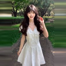 批发纯棉<b class='q'>提花</b>面料+内里+拉链一甜美蕾丝拼接镂空刺绣<b class='q'>连衣裙</b>女修身短裙
