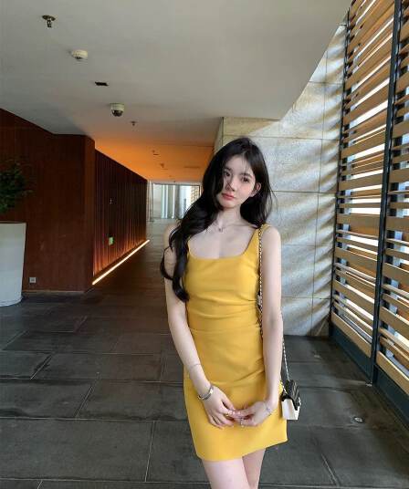 품격 2026 한국 스타일 광장 칼라 주름 허리 수축 여름 슬립 드레스 몸매 가꾸기 섹시함 미니 스커트 봄 여름 치마