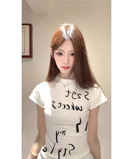 순면 리브 반팔 티셔츠 여름 2026 새로운 트렌디 재미있는 프린트 몸매 가꾸기 슬림해 보이는 라운드 넥 맨위 여성 의류