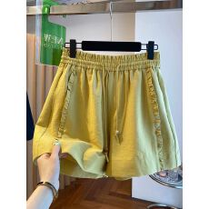 批发【原版面料】特大码300斤木耳边休闲阔腿短裤女夏款松紧<b class='q'>高腰</b>裤