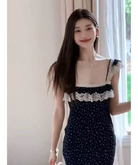 프랑스식 2026 새로운 레이스 조각 꽃무늬 슬립 드레스 여름 치마 해변가 휴가 품격 롱 스커트 여성