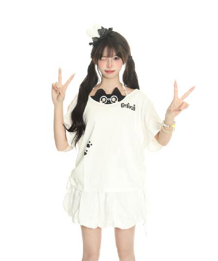 반팔 티셔츠 여성 의류 여름 새로운 디자인 센스 몸매 가꾸기 슬림해 보이는 배색 삽입 어깨 소매 u 칼라 맨위