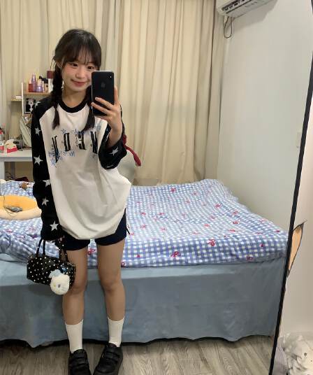 원본 솜씨 19 지점 220 그램 순면 긴팔 티셔츠 여성