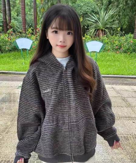 얇은 스타일 백금 지퍼 자수 이후 패키지 칼라 광저우 원본 원단 후드티 여성