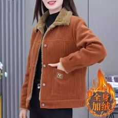 批发中老年妈妈女装<b class='q'>时尚</b>洋气减龄加绒保暖外套宽松显瘦遮肚秋冬新款