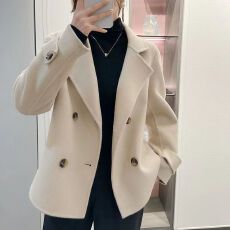批发大衣女毛呢小个子短款纯<b class='q'>手工</b>秋冬外套宽松