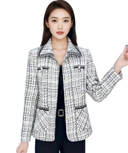 정품 봄 가을 여성 코트 고급 새로운 작은 샤넬 스타일 여성 의류 카운터 계절 캐주얼 맨위 정장 다용도 외국 가스 연령 감소