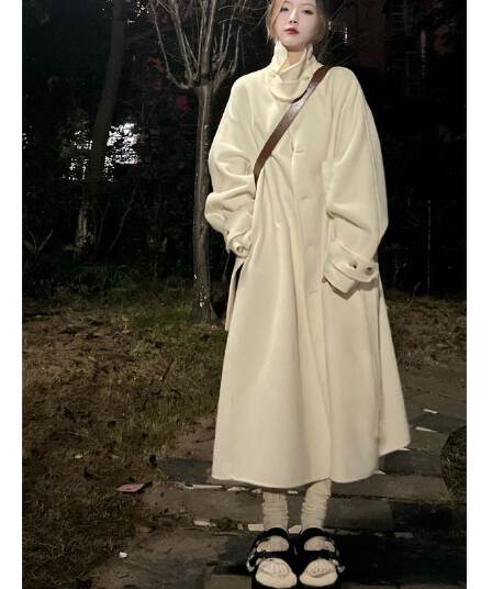 2026 새로운 한 부서 모직 코트 여성 겨울 작은 키 그는 벤 바람 롱 코트 모직 패션 품격 여성 코트