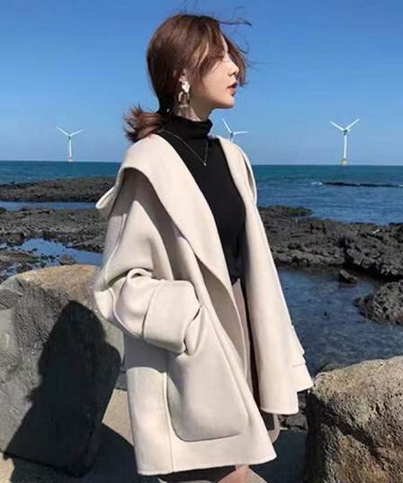 단면 모직 코트 가을 겨울 다용도 작은 샤넬 스타일 짧은 개인 프랑스식 망토 모직 외투 여자 학생 쇼트 스타일