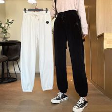 批发灯芯绒哈伦裤雪尼尔加绒加厚休闲卫裤秋冬季宽松束脚裤子<b class='q'>女裤</b>ins