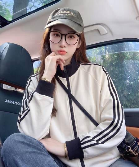 후아 남편 그리드 복합 우유 실크 380 크 얇 후드티 여성 의류 봄 가을 지퍼 카디건 코트 맨위