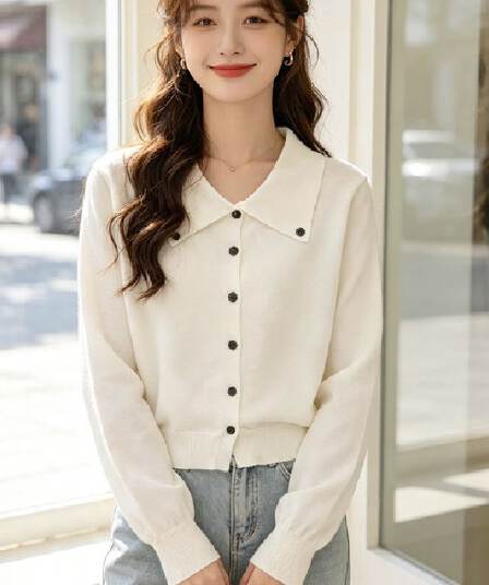 2026 년 polo 폴로 칼라 니트 스웨터 패션 여성 스웨터 연령 감소 여성 의류 외국 가스 다용도 기본 셔츠 맨위