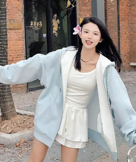 빅 사이즈 여성 의류 200 kg 긴팔 티셔츠 후드티 2026 지퍼 카디건 코트 가을 루즈핏 후드 맨위