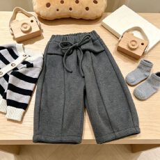 批发26年秋冬加绒加厚格纹阔腿裤<b class='q'>女童</b>加<b class='q'>厚</b>休闲裤保暖裤子女