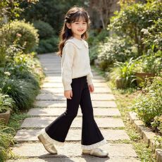 批发2026秋冬新款加绒黑色修身长裤<b class='q'>女童</b>加<b class='q'>厚</b>休闲裤保暖裤子<b class='q'>女童</b>喇叭<b class='q'>裤</b>
