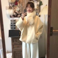 批发黄色短款毛呢外套女2026新款小个子秋冬高级感气质呢子大衣超好看