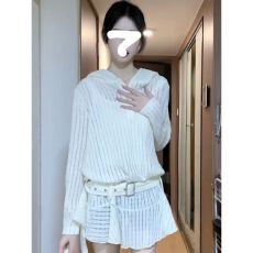 批发【原版面料】白色连帽中长款<b class='q'>镂空</b>蕾丝衬衫女纯欲风独特绝美上衣