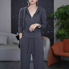 批发新款显瘦运动套装女春秋学生宽松韩版时尚卫衣<b class='q'>休闲服</b>两件套阔腿裤