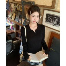批发复古麻花翻领<b class='q'>秋</b>季韩版针织衫女长袖外穿打底短款polo领上衣