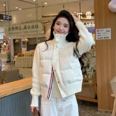 批发韩系学院风设计感拼接针织棉服<b class='q'>男</b>女秋冬独特别致立领轻薄棉衣外套
