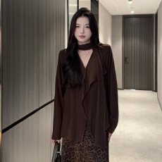 批发叫我<b class='q'>夏</b><b class='q'>夏</b>大码女装秋季新款微胖荷叶边设计感飘带长袖毛衫上衣