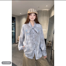 批发VGVL上衣秋季新款设计感洋气刺绣长袖衬衫女