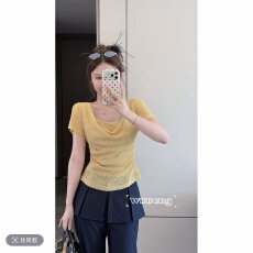 批发王等等【碎冰糖】2026春季原创混纺透气肌理感修身针织衫