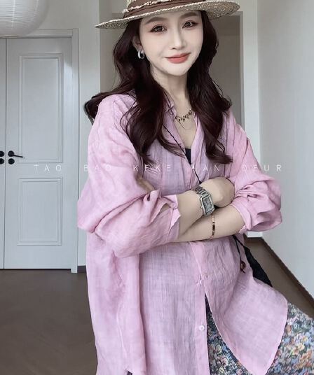 keke 가져 가라. 스타 들어가는 중 프랑스식 고급 루즈핏 셔츠 레트로 도루 센스 외부 가져 가라. 긴팔 여성 셔츠