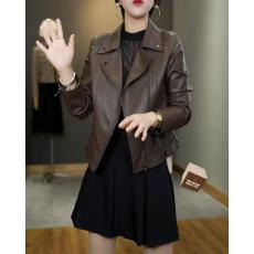 批发潮流时尚显瘦皮衣女外套秋季新款洋气女士短款机车服小西装皮夹克