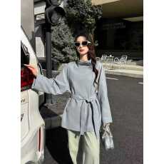 批发实拍春秋新款高级感系带绑带上衣韩系甜酷俏皮克女休闲显瘦短外套