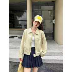 批发实拍新款<b class='q'>皮衣</b>外套女2026春秋款韩版休闲皮夹克小个子减龄显瘦夹克