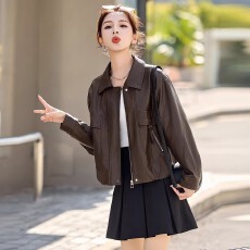批发休闲复古2026春秋新款皮衣外套女短款宽松显瘦<b class='q'>百搭</b>小个子PU皮夹克