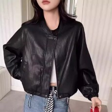 批发复古高级感宽松小个洋气<b class='q'>皮衣</b>外套女2026春秋新款时尚百搭夹克上衣