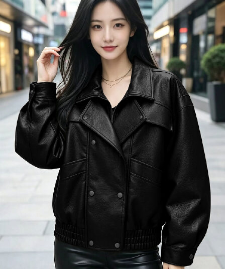 2026 새로운 레트로 가죽 재킷 여성 코트 징 디자인 다용도 슈퍼 화재 캐주얼 차가운 바람의 소리 바람 쇼트 스타일 아메리칸 재킷