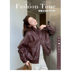 批发美拉德复古炸街皮衣夹克2026秋季时尚小个子休闲显瘦美式短款外套