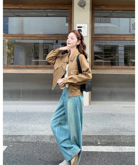 출퇴근 바람 품격 짧은 여성 코트 2026 가을 새로운 스탠드 칼라 폴로 칼라 인기 폭발 패션 연령 감소 재킷 트렌디