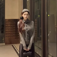 批发学院麻花叠穿高领针织马甲长袖打底T恤休闲裤女2025秋冬新款套装